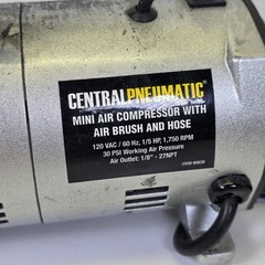 Central Pneumatic 1/5 HP Mini Airbrush Compressor (Model 95810 / 60328)