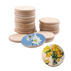 22 PCS Wooden Rocks for Painting 2.3 Inch Small Flat Smooth Beech Wood Painti…