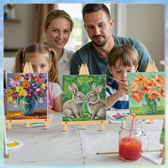 8 Pack 9 Inch Easel for Painting, Wooden Easel Stand for Sign Table Top Small Ar