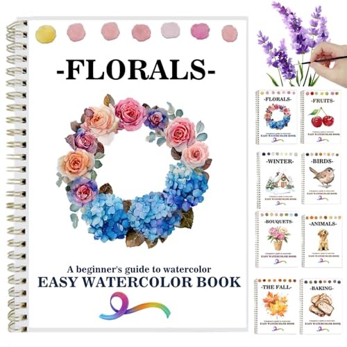 Watercolor Workbooks Coloring Book Beginner Friendly Without Palette Flowers