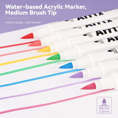 Arrtx 30 Colors Acrylic Paint Pens for Rock Painting, Extra Brush Tip, Water for