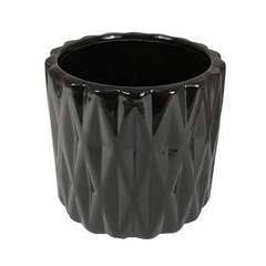 4″x4″x4.5″ CalCastle Craft Black Ceramic Porcelain Flower Vases Pots for House