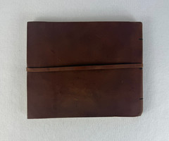 Handmade Leather Sketchbook Artist Journal – Artisan Fiber Paper 11.25 x 9.25
