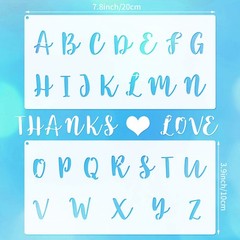 8 Pieces Calligraphy Letter Number Stencil Reusable Template 7.8 x 3.9 Inch