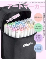 Ohuhu Marker Pen 48 Pastel Soft Colors Bold Chisel & Fine Tip Illustration Japan