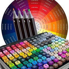168-Color Dual-Tip Markers Set with Shoulder Bag – Art Markers for Coloring, …