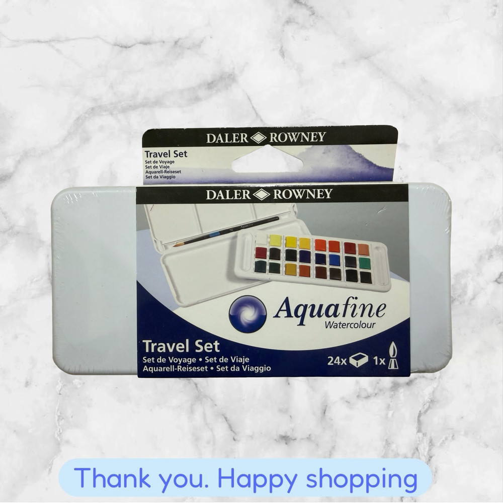Daler Rowney Aquafine 24-pc Watercolour Travel Box Set NEW SHIPPING