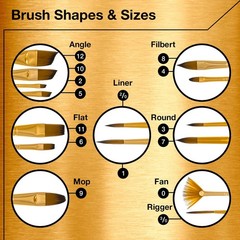 U.S. Art Supply 15 Piece Artist Paint Brush Zippered Nylon PopUp Storage Case