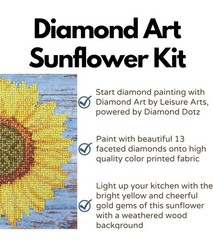 New Dazzle “Sunflower”, Round Drill DIY Diamond Painting Art Craft Kit, 8×8”