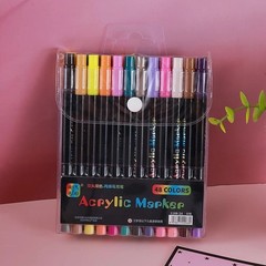 120 Color Acrylic Paint Markers Dual Tip Brush Fine Pens Art Set
