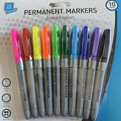 🇬🇧Permanent Marker Pens Sharp Tip Writing Bullet Point Multi Colour Pack of 10