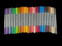 32 Staedtler Twin Tip Markers + 8 Zebra Clickart /Millipen Coloring & Felt Tip