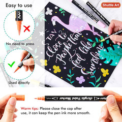 Shuttle Art 28 Pastel Colors Dual Tip Acrylic Paint Markers, Brush Tip and Fine