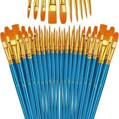 Paint Brushes Set, 5 Pack 50 Pcs Round-Pointed Tip Paintbrushes Nylon Hair Ar…