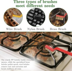 Multifunctional 15-Piece Crevice Cleaning Kit with Durable Brushes & Scrapers