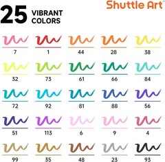 Dual Tip Brush Marker Pens, 25 Colors Water-based Ink, Fine and Brush Tip Mar…