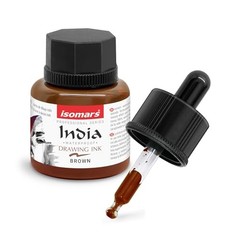 Waterproof Drawing Ink 35ml Dropper Brown for Calligraphy