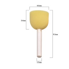 20Pcs Art Sponge Brush Round Wooden Handle for Graffiti and Painting Fun