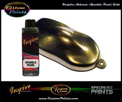INSPIRE AIRBRUSH SPARKLE PEARL GOLD 4oz (SOLVENT), CUSTOM PAINT, HOK, ARTIST,