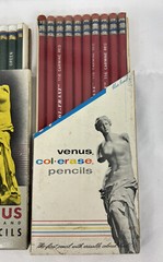 NEW Vtg Venus Blue Band Col Erase Colored Pencils 116 Carmine Red + 200 Green