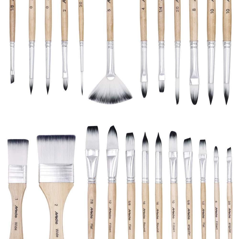 Art Paint Brushes Set for Watercolor, Acrylic, Oil, Rock Painting, Nail Brush,