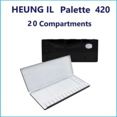 HEUNG IL Aluminum Watercolor Paint Palette 20 Well No. 420 Metal / 303 x 137 mm