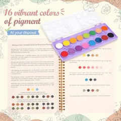 Watercolor Workbook & Coloring Book 1 Count (Pack of 1), white