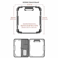 ArtBin 6838AG Sketch Board, Portable Drawing Surface with 10″W x 13.5″H, Grey