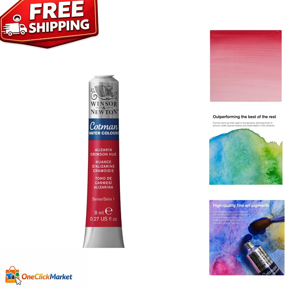 8ml Cotman Watercolor – Alizarin Crimson Hue Paint for Indoor & Outdoor Use
