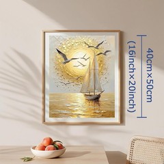 AuraDraw Sailboat DIY Paint by Numbers for Adults, Sail 16×20 inches, TG002