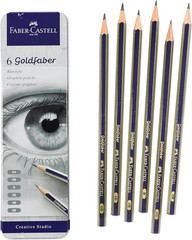 Faber-Castell Graphite Sketch Pencil Set – 6 Graphite Pencils (2H, HB, B, 2B, 4B