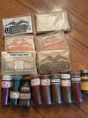 Vintage Bronze Powder LOT (24) colors, Luco, Venus, Helius, Baer Brothers