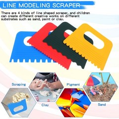 Plastic Paint Scraper Tool, 12.8 x 8 x 0.2 cm, Red, Yellow, Blue, and Green