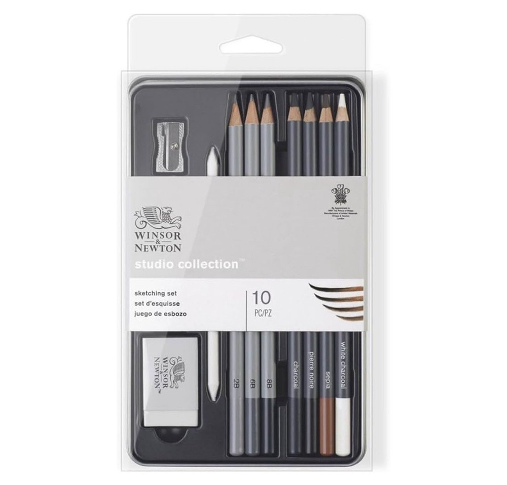 Winsor & Newton Studio Collection Sketching Set – 10 Pieces – 490010 – New