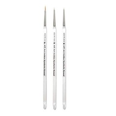 AIT Art Round Paint Brushes – Pack of 3 – Acrylic 20/0, 10/0, 3/0