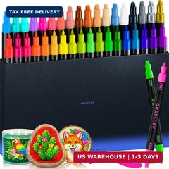 ARTISTRO 36 Precision Dual-Tip Acrylic Paint Markers – Paint Pens Set with Dot &
