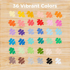 Acrylic Paint Markers Brush Tip Top Pump 36 Colors Paint Pens Excellent Coverage