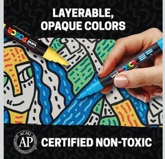 Uni POSCA PC-5M Water-Based Paint Markers (8 Pack) 1.8-2.5mm – Brand New!