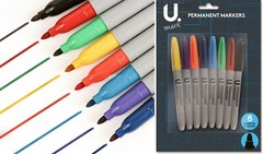 8 Pack Permanent Marker Pens Tip Bullet Tip Point Multi Assorted Colour Pen