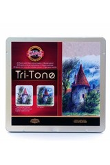 24 PCS TriTone Multi Colored Pencil Set In Tin Assorted Colors FA33TIN24BC