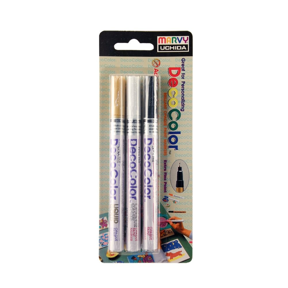 Marvy DecoColor Opaque Paint Markers 1 Count (Pack of 3), Glass