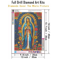 Virgin Mary Diamond Art Painting Kits for Adults, Religious 5D Diamond Painting