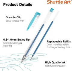 80 Pack Glitter Gel Pens Set – 40 Colors with Refills for Crafts & Journaling