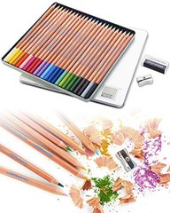 24PC Premium Cedar Wood Watercolor Pencil Set with I Ideal pencil kit for