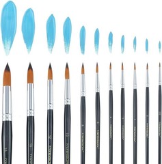 Transon Paint Brush Set 11pcs Round Brushes Watercolor Acrylic Gouache