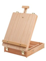DEAYOU Wood Tabletop Easel Storage Box Beechwood Portable Sketchbox for Paint…