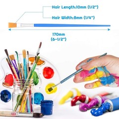 50 Pcs Flat Paint Brushes for Touch Up, Anezus Small 16.5cm x 0.6cm, Blue