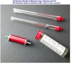 3pcs Paasche Airbrush Moisture Trap & Needles Unknown Part# All New SUPER DEAL!