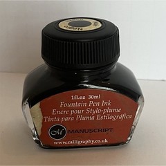 Manuscript Fountain Pen Ink Black 30ml 1 fl oz Bottle for Writing Calligraphy