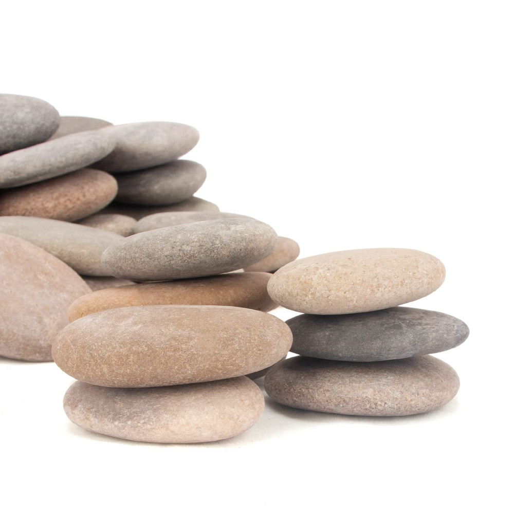232-240 PCS Craft Rocks, 1.3″-2.2″ round Grey Rocks, 18 Pounds